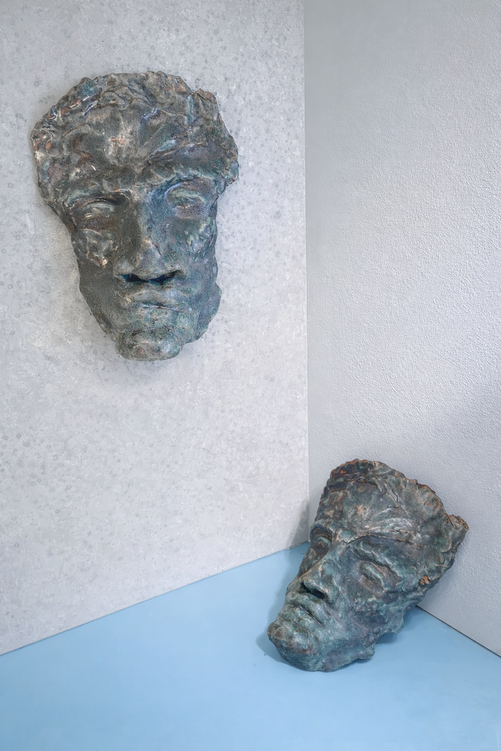 Two Men, One Wall, Ceramic, 2021